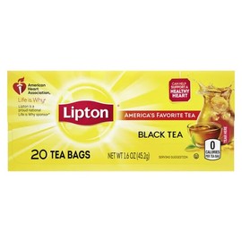 Lipton, America's Favorite Tea, Black Tea, Tea Bags, 20 Ct (Pack of 2)