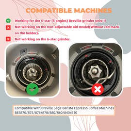 Conical Grinder Upper Lower Burr Compatible with Breville Sage Barista Express Impress Espresso Touch Coffee Machines BES870/875/876/860-5 star (Titanium Gold)