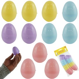 5.5cm Easter Fillable Eggs 12Pcs | Pastel Colorful Bright Plastic Easter Eggs with Hinge | Hoppy Easter Surprise Eggs for Filling Treats, Hollow Easter Egg Hunt Capsules Party Supplies