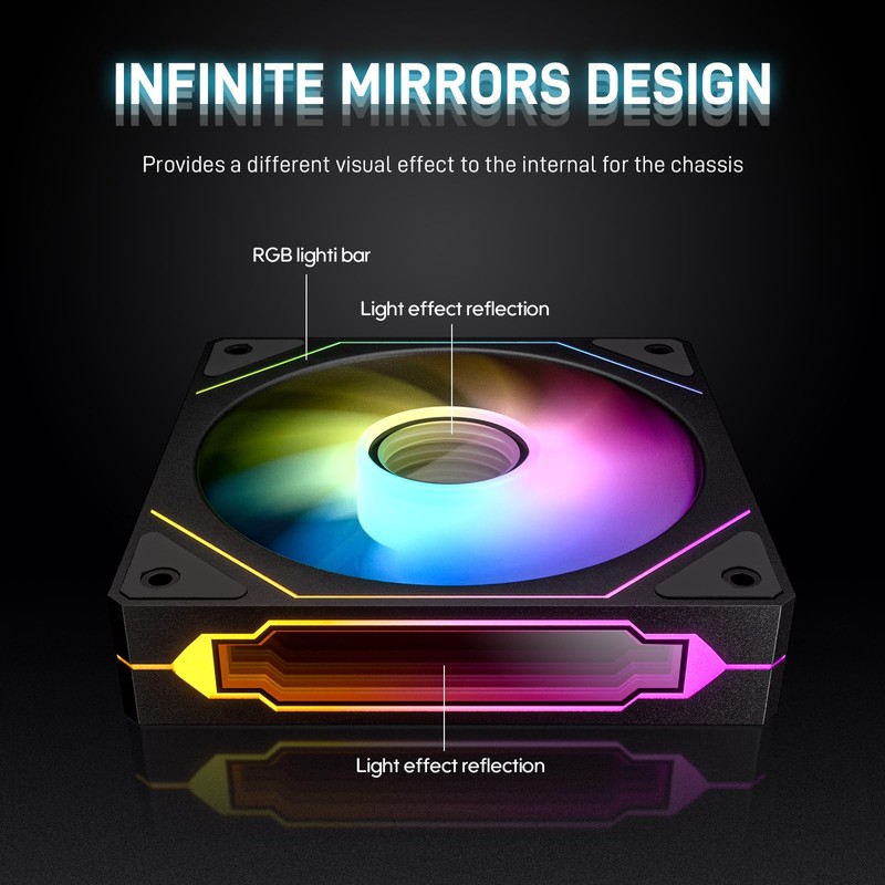 DARKROCK F120-3 in 1 120 mm Infinite Mirror Design Case