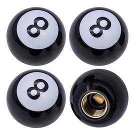 GAOLAOSY 4PCS Pool 8 Ball Style Car Tire Valve Stem Caps, Dustproof Air Leakage Proof Tire Valve Stem Cover, Universal Vehicle Exterior Decoration Accessory for Car Truck Motorcycle (Pool 8 Ball)