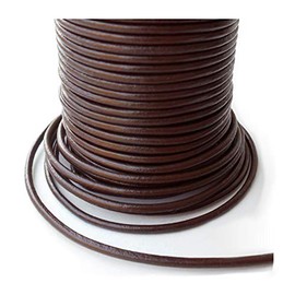 AURORIS - 10m Leather Cord Round - Ø 4 mm - Brown