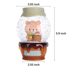 Bear Snow Globes - Christmas Snow Globes, Decorative Snow Globe with Cute Bear, Glass Snowglobes, 100MM Glitter Water Snow Globe, No Music