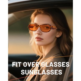 VUEECLAT Polarized Fit Over Glasses Sunglasses,UV400 Protection Oval Sun Glasses for Men & Women,Wrap Around Shades for Driving/Fishing/Cycling(Black/Tortoise/Purple)