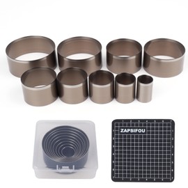 ZAPSIFOU 9 Pieces Leather Circle Cutter Tool Set, Hole Punch Tools with 15 20 25 30 35 40 45 50 55mm, High Carbon Steel Round Cutting Dies, Hole Punch Tool Kit for DIY Leather Crafts