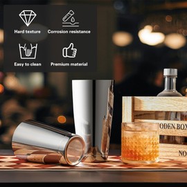 WOTOR Boston Cocktail Shaker Set, 18 oz & 28 oz Stainless Steel Weighted Shaker Tins, Metal Martini Shaker Drink Mixer for Bartending, Professional Bar Tools for Bartender