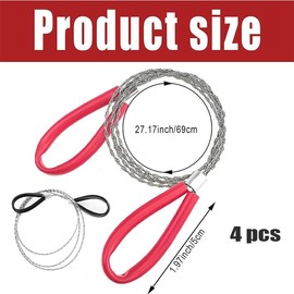 4Pcs Stainless Steel Wire Saw Emergency Saws,PVC Pipe Cable Saw Stainless Steel Wire Saw Hand Pocket String Rope Saw, Cable Saw Metal Wire Saw Hand Pocket String Rope Saw PVC Pipe Cutting Tool