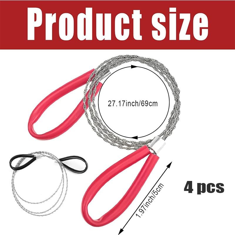 4Pcs Stainless Steel Wire Saw Emergency Saws,PVC Pipe Cable Saw