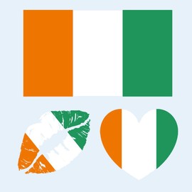 Y&C TENCOB Irish Flag Tattoos,25 Sheets Ireland Flag Temporary Face Tattoos Stickers,75 Pcs Waterproof Sweat National Flag Removable Fake Tattoos For Men Women Kids(Ireland)