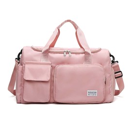 FANDARE Travel Bag Sport Duffel Bag Gym Tote Bag Large Capacity Overnight Handbag Ultra-Light Waterproof Shoulder Crossbody Bag for Sport Weekender Gym Hospital Vacation for Men Women Pink