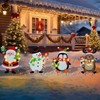 WONDER GARDEN Christmas Metal Yard Stakes, Lighted 4 Pack Christmas