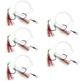 Fishing Bait Rig Saltwater Fishing Rigs- 5/15packs Pompano Rigs Saltwater Flounder Rigs with Mono Leader Swivel Fish Skin Fishing Rigs for Flounder Sea Bass Halibut Black Pompano Fish