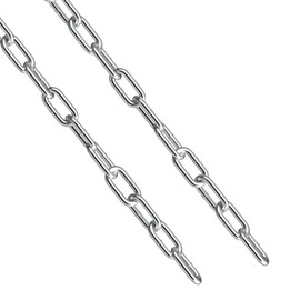 hannger Stainless Steel Chain, 3/16 in by 2 Ft Strong Heavy Duty Chain Link Chain, Tough Metal Chainlink Security Chain for Fence Gate Anti-Theft Shade Sail Camping Clothesline Swing Hanging Chains