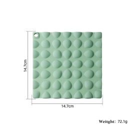 Silicone mat, Set of 3, Green, Gray, Yellow。 Hotpads for Cooking Trivet mat，Non-Slip Hot Pads for Kitchen Countertop, Food Grade (Square)