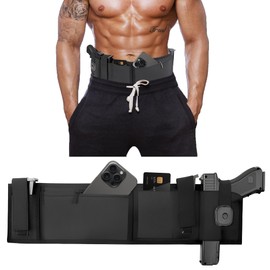 Concealed Carry Belly Band Holster for Men and Women, Gun Holsters for Concealed Carry Glock 19, Smith & Wesson, Taurus, Ruger and Revolvers - Breathable, Adjustable for All-Day Wear (L)