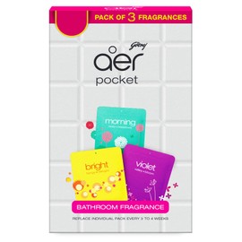Godrej aer Pocket - Bathroom Fragrances - 3 x 10 grams (0.35 oz) Pack