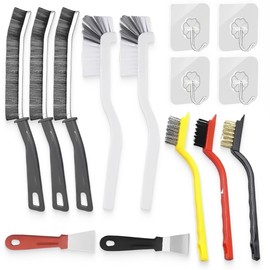 NJCXOLA 14-Piece Set of Split Cleaning Brush with Hard Bristles, Corner Cleaning Brush, Crevice Cleaning Brush, Joint Cleaning Brush, Corners, Multi-Purpose Cleaning Brush for Tiles, Bathrooms,