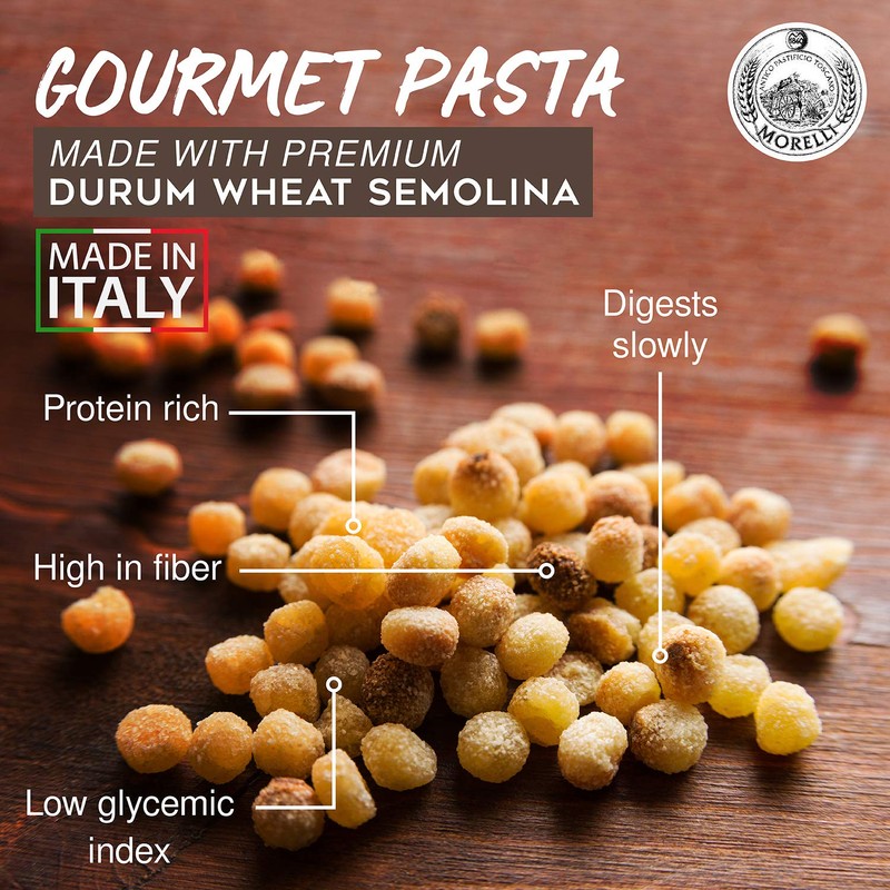 Morelli Pasta Toasted Fregola Sarda Pasta - Imported from Italy