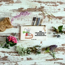 Mr. & Mrs. Panda Smörle Tobogganing Make-Up Bag, White, Hand Drawn