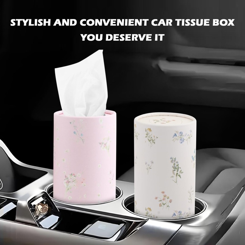 4PCS Cars Tissue Holder,Refillable & Pull-Out Car Tissues Cylinder with