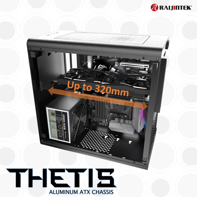 raijintek Thetis Window Black Desktop Computer Case – Box of