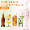 200PCS Black Polka Dot Paper Straws, Eco-Friendly Biodegradable Paper Drinking