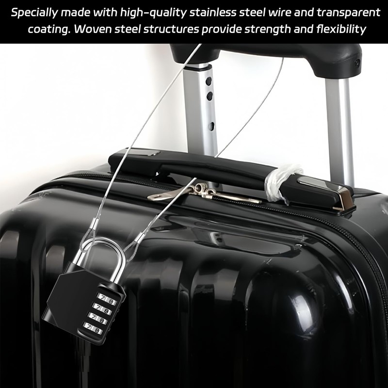 5 Pcs Cable Lock, Rust and Corrosion Resistant Security Cable,