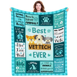 PIUFAM Vet Tech Blanket Gifts for Women, Vet Techs Appreciation Gifts, Best Present for Boys and Kids on Birthday Christmas Warm Throw Blanket for Sofa, for Holiday, Birthday, 50x60 in