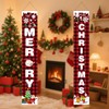 Merry Christmas Door Banner Set, Buffalo Plaid Red Black Porch