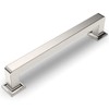 Amerdeco 6 Pack Brushed Satin Nickel Cabinet Pulls 5 Inch(128MM)