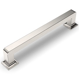 Amerdeco 6 Pack Brushed Satin Nickel Cabinet Pulls 5 Inch(128MM) Hole Centers Kitchen Cabinet Handles Cabinet Hardware Kitchen Handles for Cabinets Cupboard Handles Drawer Pulls ZH0019