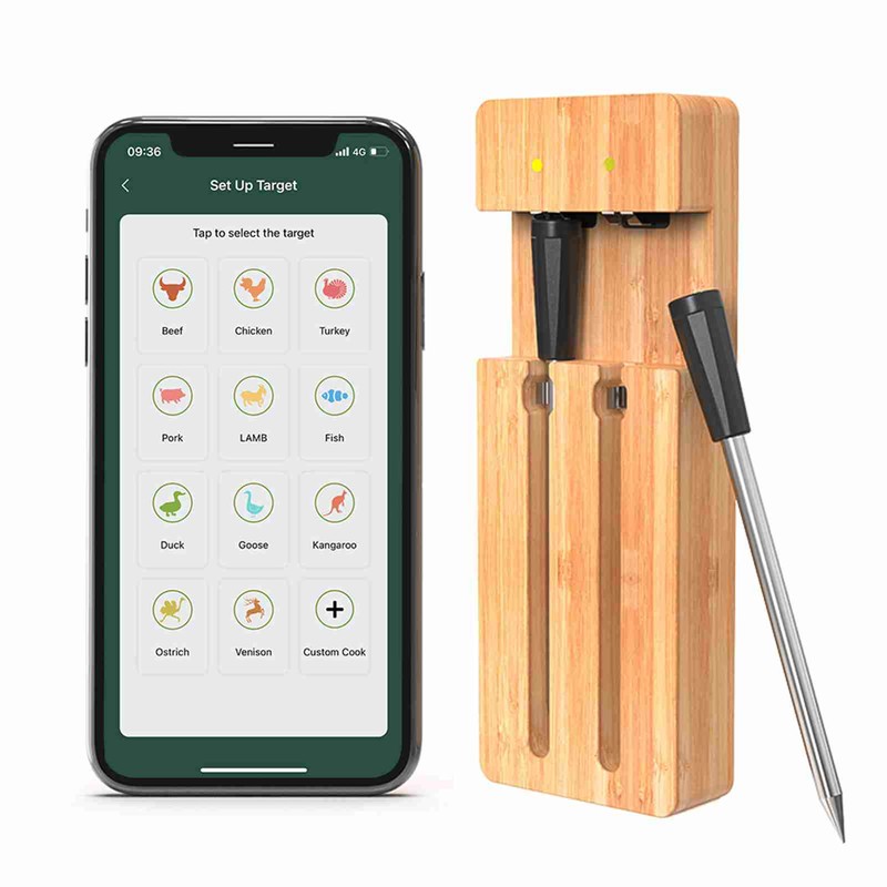 Barbecue Thermometer IPX7 Water Resistant Phone APP Smart Wireless Bluetooth