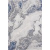 Abani Atlas 4'x6' Blue/Grey Area Rug, Abstract Marble - Durable