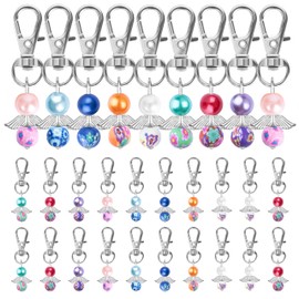 Fyshird Pack of 20 Guardian Angel Key Rings with Clover Leaf Lucky Charm Guardian Angel Pendant Farewell Gift Guest Gift for Christening Wedding Birthday Communion Confirmation