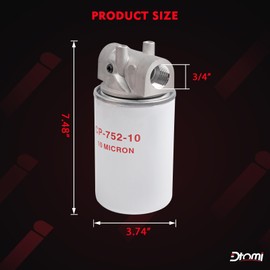 Dtomi Hydraulic Oil Filter 10 Micron - 20 GPM Flow Rate, 200 PSI Max Pressure, 1"-12 UNF Thread | Spin-On Filter Housing for Log Splitters Replaces# 120-818, 723-0405, 221006 Oil Filter Kit