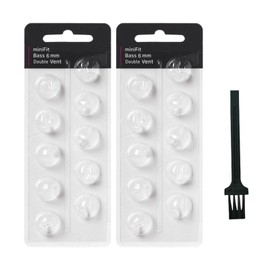 Leogony Hearing Aid Domes for Oticon, 6mm Double Vent Bass Domes Hearing Aid Accessories (2 Pack）