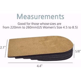 Adjustable Leg Length Discrepancy Heel Lifts Inserts Insoles - Pack of 2 (5 Layer Brown Small)