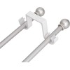 Tiweio Double Curtain Rod Brackets 2Pcs, Aluminum Alloy Ceiling Mounted,