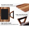 Danfoxer 2 Pack Acacia Wood Couch Arm Tray,Couch Tray,Folding Sofa
