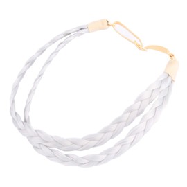 Gledola Double Three Strands Braid Headband Synthetic Hair Plait Headband for Women Hair Accessory (Light Gray)