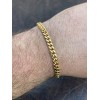 Harlembling 6mm Men's Cuban Miami Link Bracelet Real 18k Gold