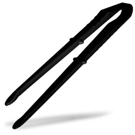 Seki - Pinza de patatas fritas, 7.3 pulgadas, mini pinza de comida para aperitivos, puntas dentadas de plástico negro para dulces de patatas fritas, galletas y nueces palomitas de maíz