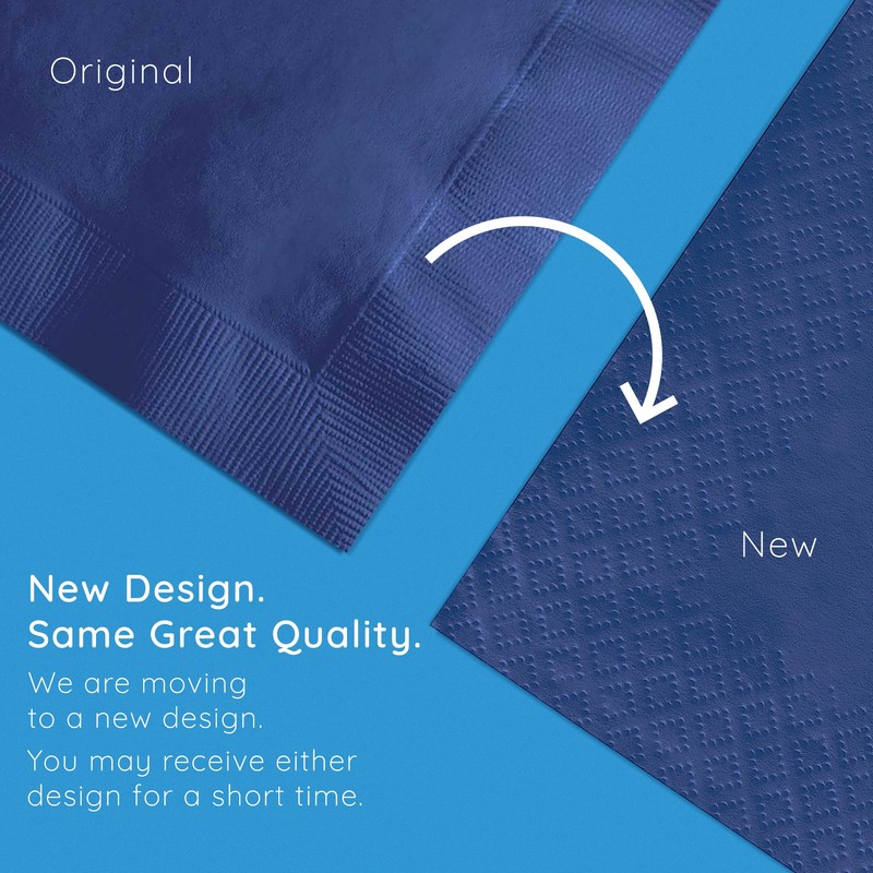 Creative Converting Cocktail/Beverage Napkins, Navy Blue (571137B)