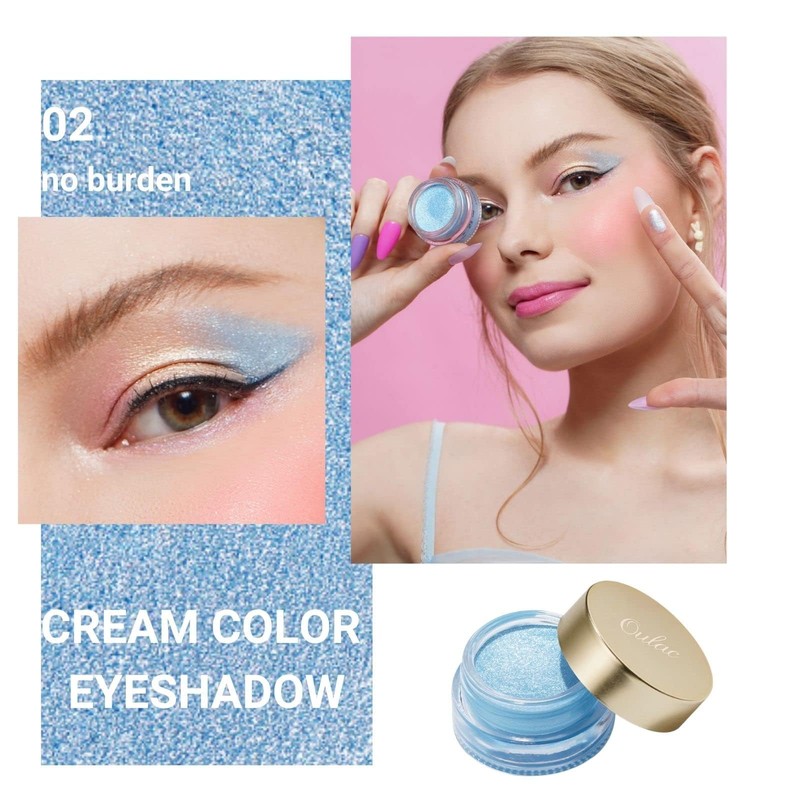 Oulac Blue Cream Eyeshadow also for Highlighter Large Capacity Highly