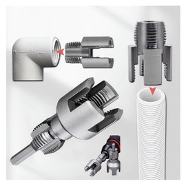 2 in 1 Integrated Internal & External Pipe Threading Tool 1/2 3/4 1 Npt 2025 Front Before PVC Pipe Re Threader Tool Electric Drill Thread Size Maker Kit for Plastic PPR Pipe Tap Die Set (1/2")