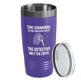 Detective Purple Edition Viking Tumbler 20oz - The criminal is - Police Officer Cop Patrol Detective Sheriff Law Enforcement Police Academy Student Police Chief