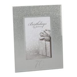 70th Birthday 4" x 6" Glitter Mirrored Glass Frame, 70 design