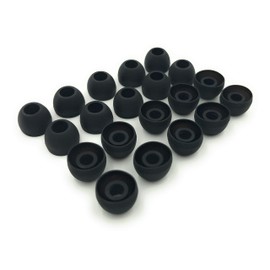 10 Pair Medium Silicone Replacement Earbud Ear Buds Tips - Black
