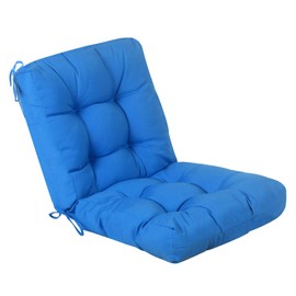 QILLOWAY Outdoor Seat/Back Chair Cushion Tufted Pillow , Spring/Summer Seasonal All Weather Replacement Cushions. (Marine Blue)