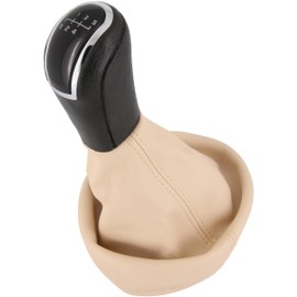 Recambo Schaltknauf + Schaltsack Set 5 Gang passend für Mercedes CL 203 Sportcoupe, 2000-2011, Plug & Play, Auto Schalthebel Schaltmanschette, beige